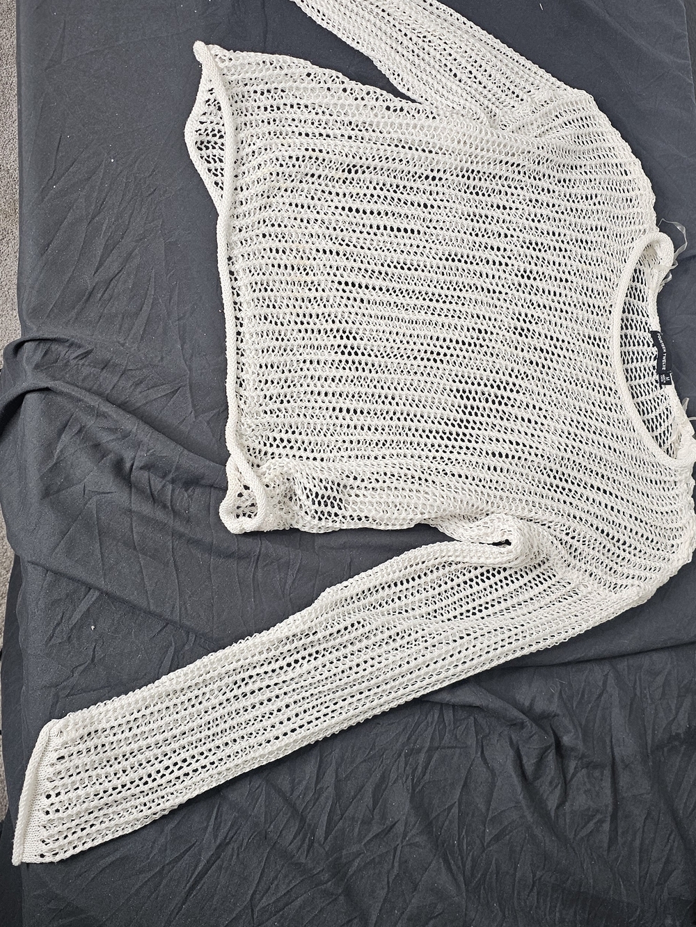 Open-Weave Crewneck Sweater - Cream